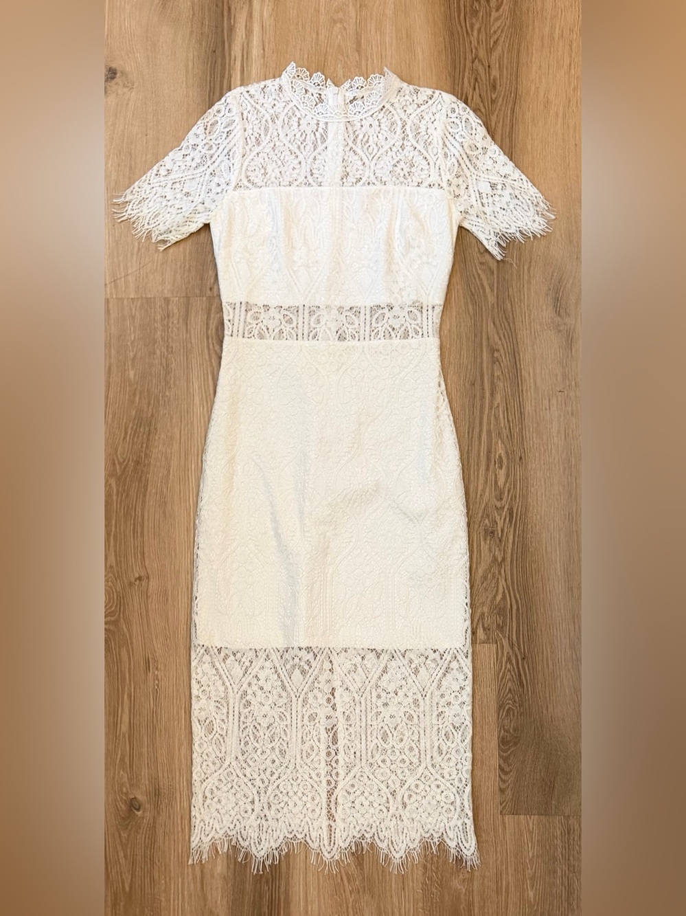 Just Me White Lace Midi Dress
